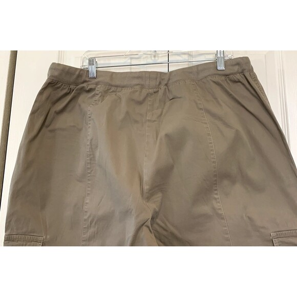 Avon Cargo Cropped Khaki Pants Womens 1X Elastic Pullon Drawstring - Picture 9 of 10